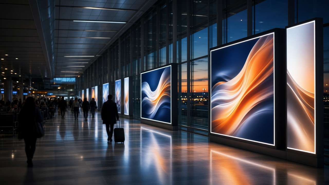 AI-generated illustration: airport advertising format