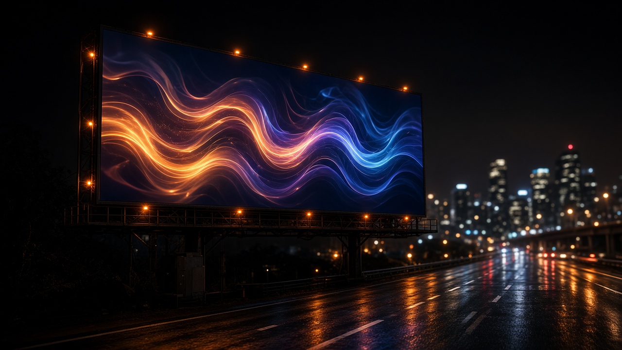 AI-generated illustration: large-format billboard