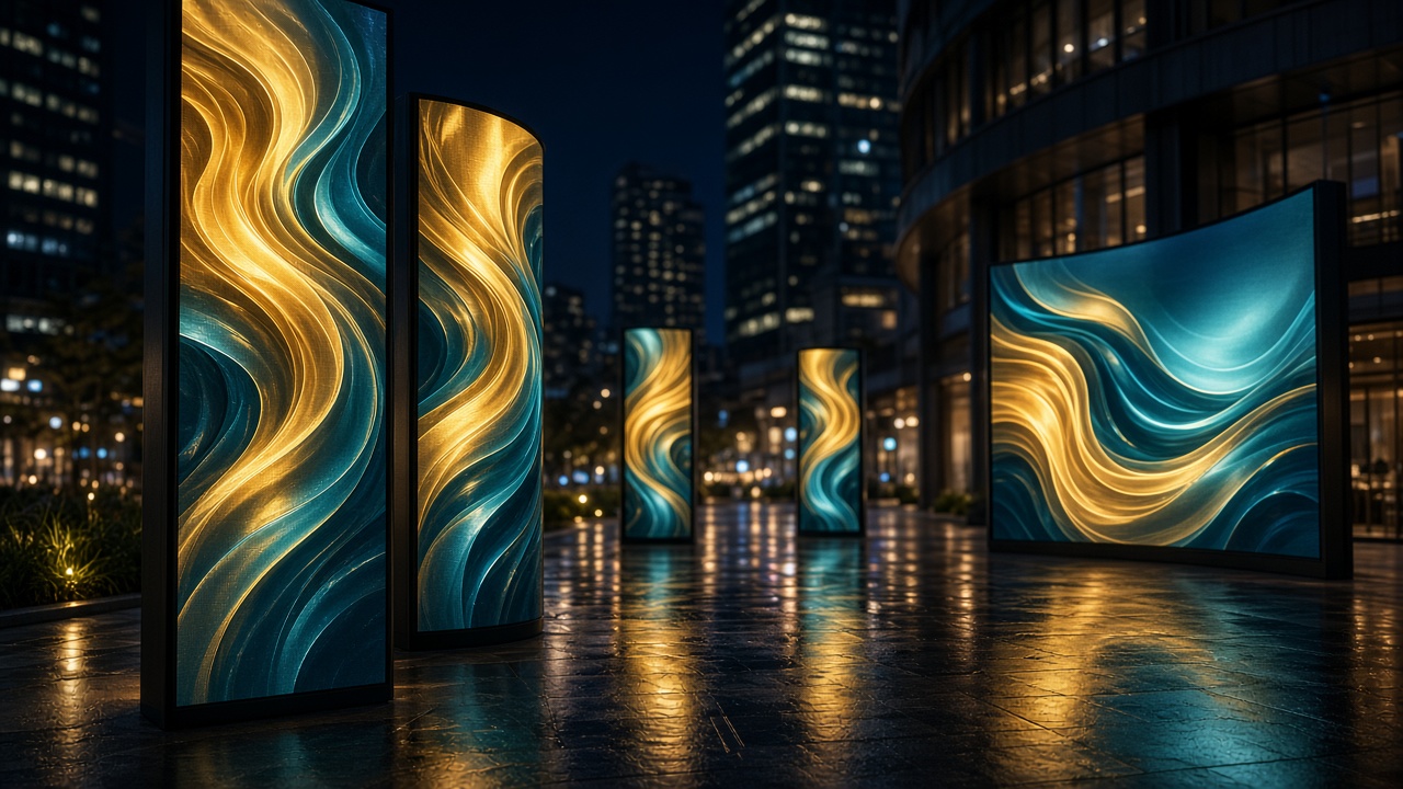AI-generated illustration: digital OOH screen